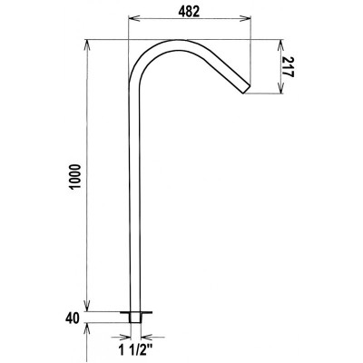 Cañón Tahití AISI 316L de Flexinox - medidas Cañón Tahití AISI 316L de Flexinox - medidas