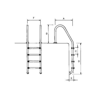 Escalera para piscina modelo Standard AstralPool - medidas Escalera para piscina modelo Standard AstralPool - medidas