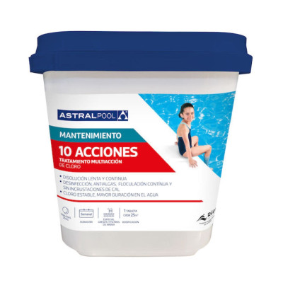 Cloro Multiacción 10 Plus 5 Kg en tabletas 250 g Cloro Multiacción 10 Plus 5 Kg en tabletas 250 g